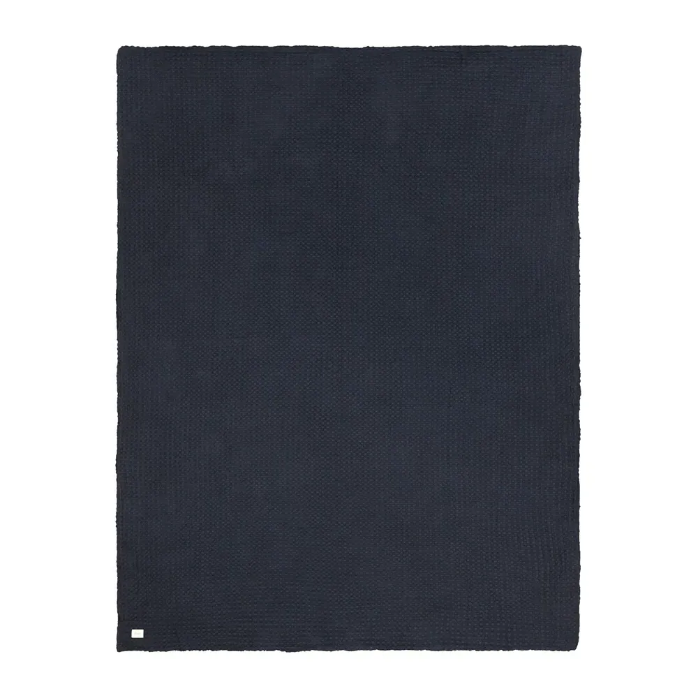 Ronan Sherpa Waffle Fleece Throw - Black, Cotton