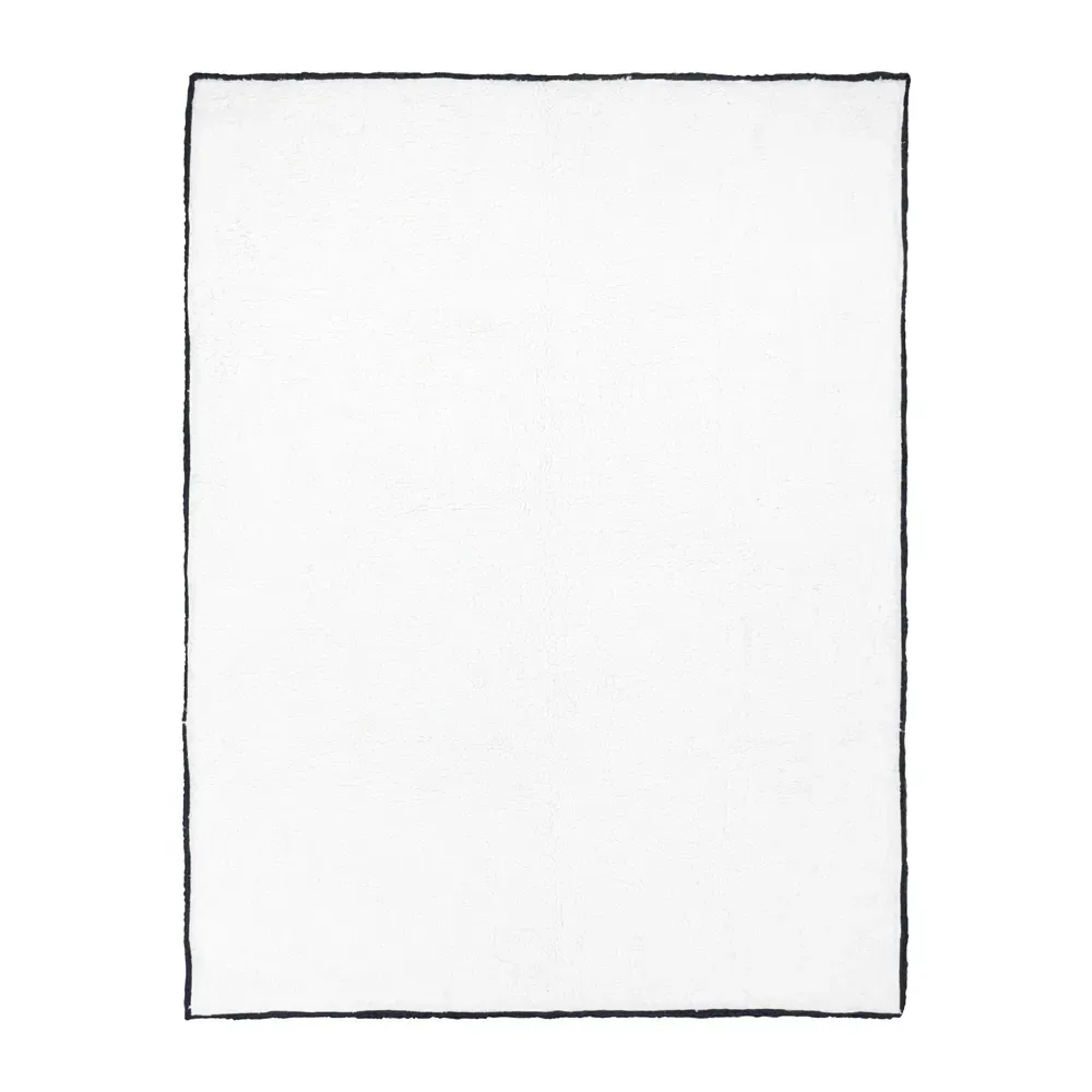 Ronan Sherpa Waffle Fleece Throw - Black, Cotton