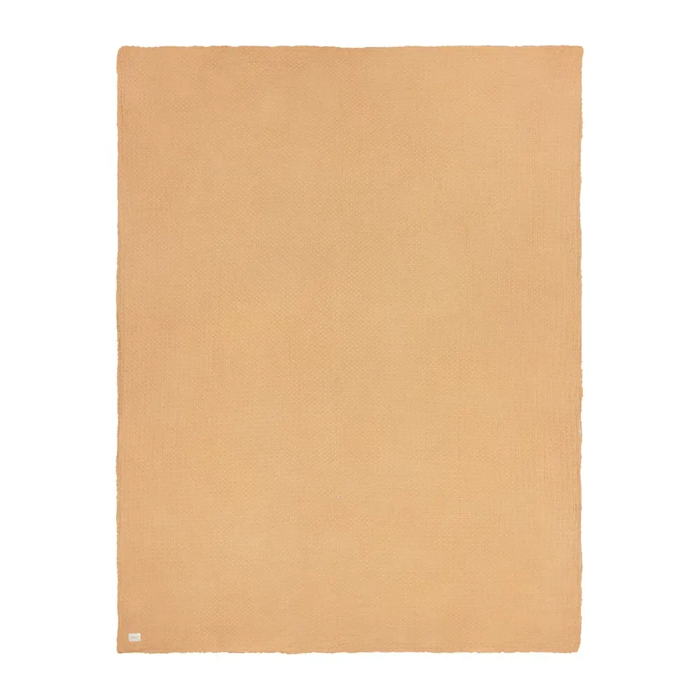 Ronan Sherpa Waffle Fleece Throw - Brown, Cotton