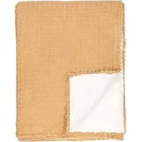 Ronan Sherpa Waffle Fleece Throw - Brown, Cotton