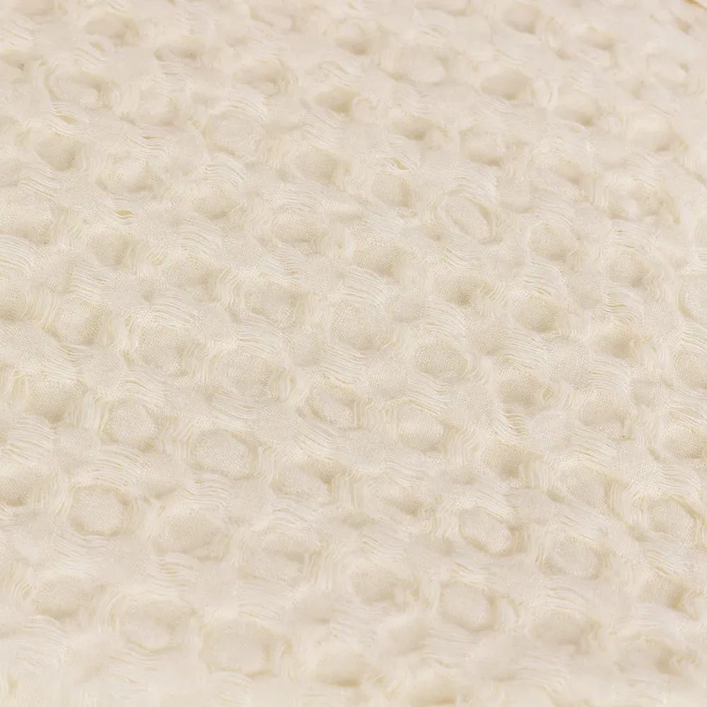 Ronan Sherpa Waffle Fleece Throw - Cream, Cotton
