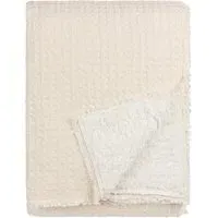 Ronan Sherpa Waffle Fleece Throw - Cream, Cotton