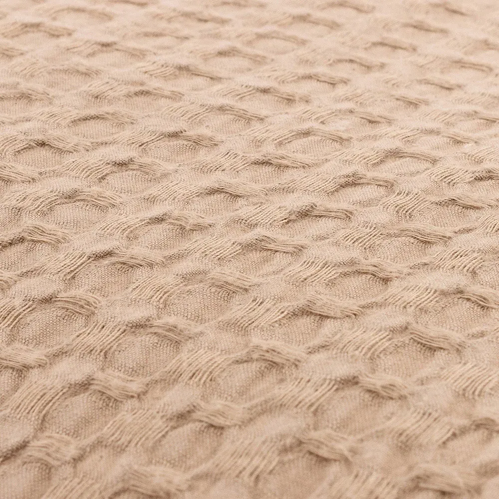 Ronan Sherpa Waffle Fleece Throw - Grey, Cotton