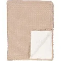 Ronan Sherpa Waffle Fleece Throw - Grey, Cotton