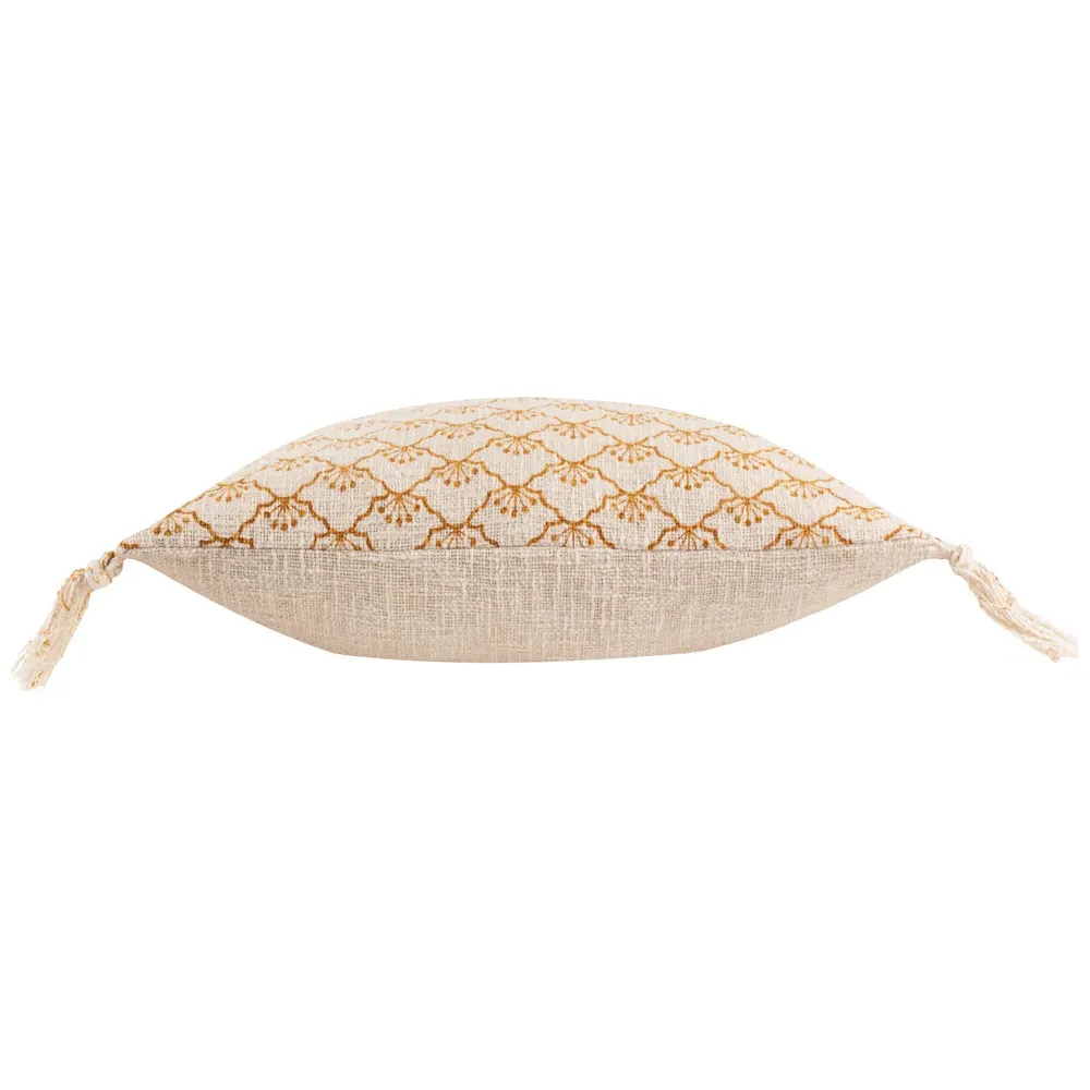 Saku Honey Blossom Fringed Cushion - Multi, Cotton