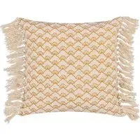 Saku Honey Blossom Fringed Cushion - Multi, Cotton