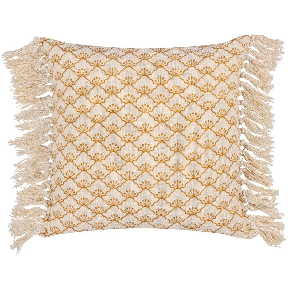 Saku Honey Blossom Fringed Cushion - Multi, Cotton image
