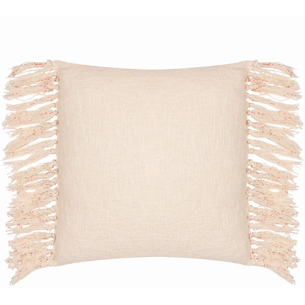 Saku Pecan Blossom Fringed Cushion - Multi, Cotton