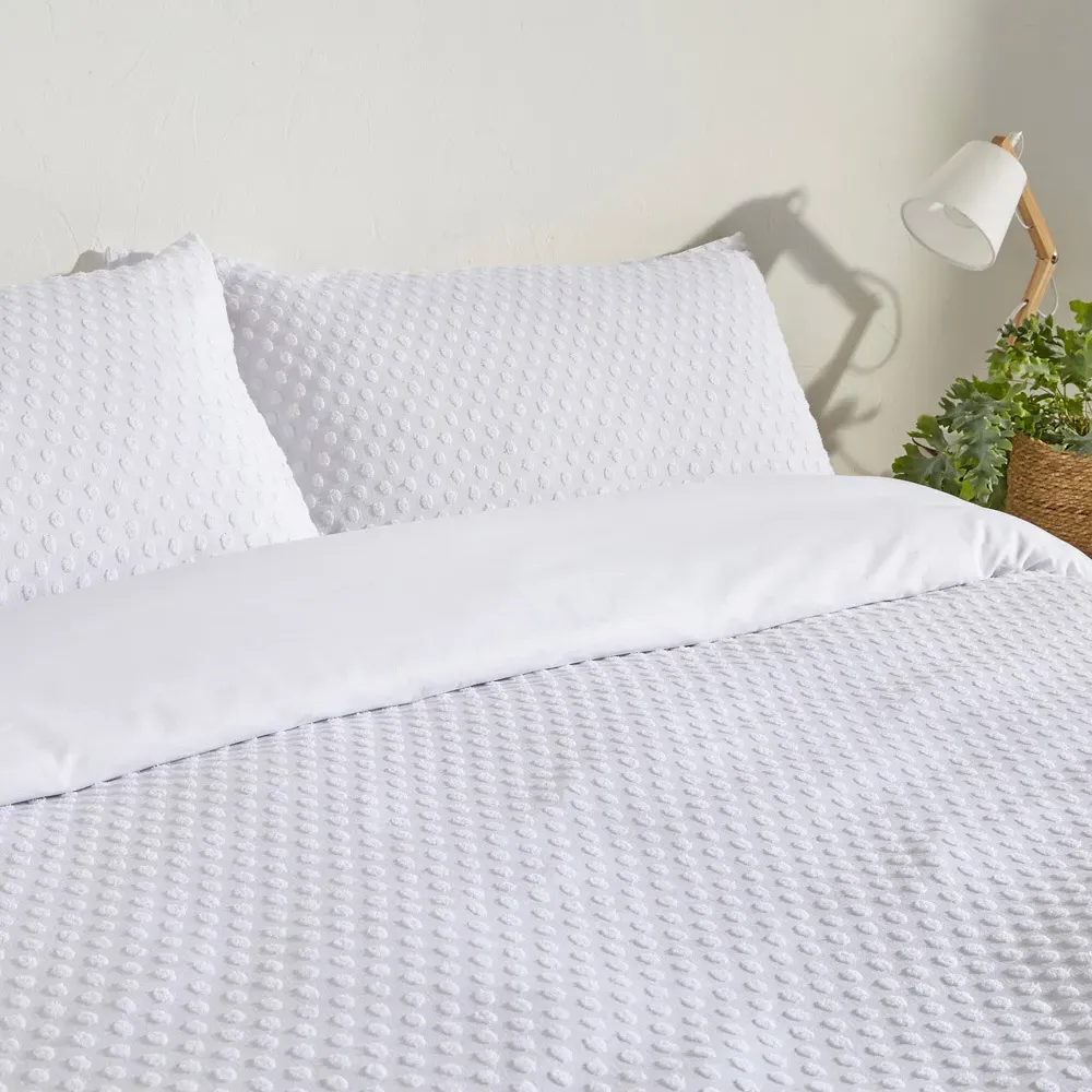 Single Duvet Set - White, Cotton