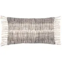 Sono Abstract Fringed Cushion - Black