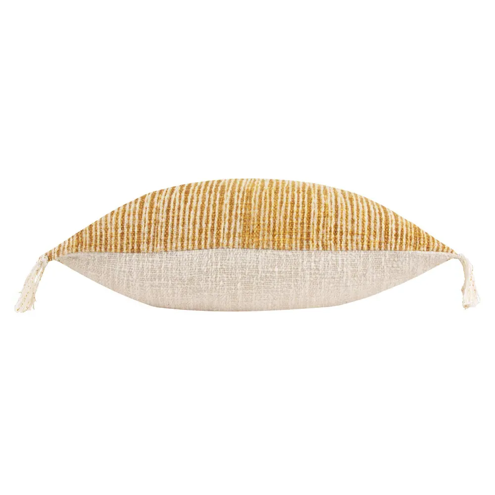 Sono Abstract Fringed Cushion - Cumin, Cotton