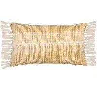 Sono Abstract Fringed Cushion - Cumin, Cotton