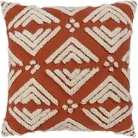 Taya Square Tufted Cushion - Pecan, Cotton