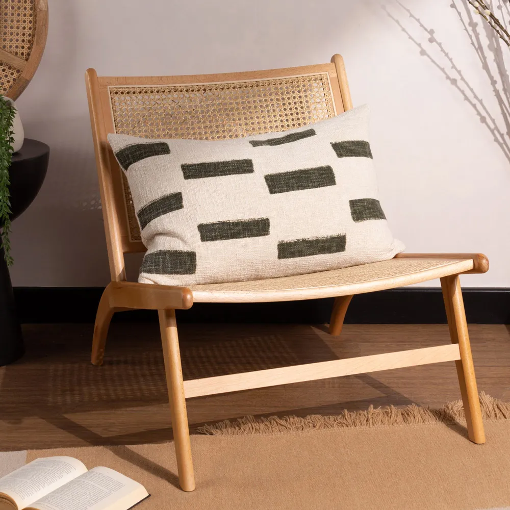 Terra Moss Slub Cotton Cushion - Multi