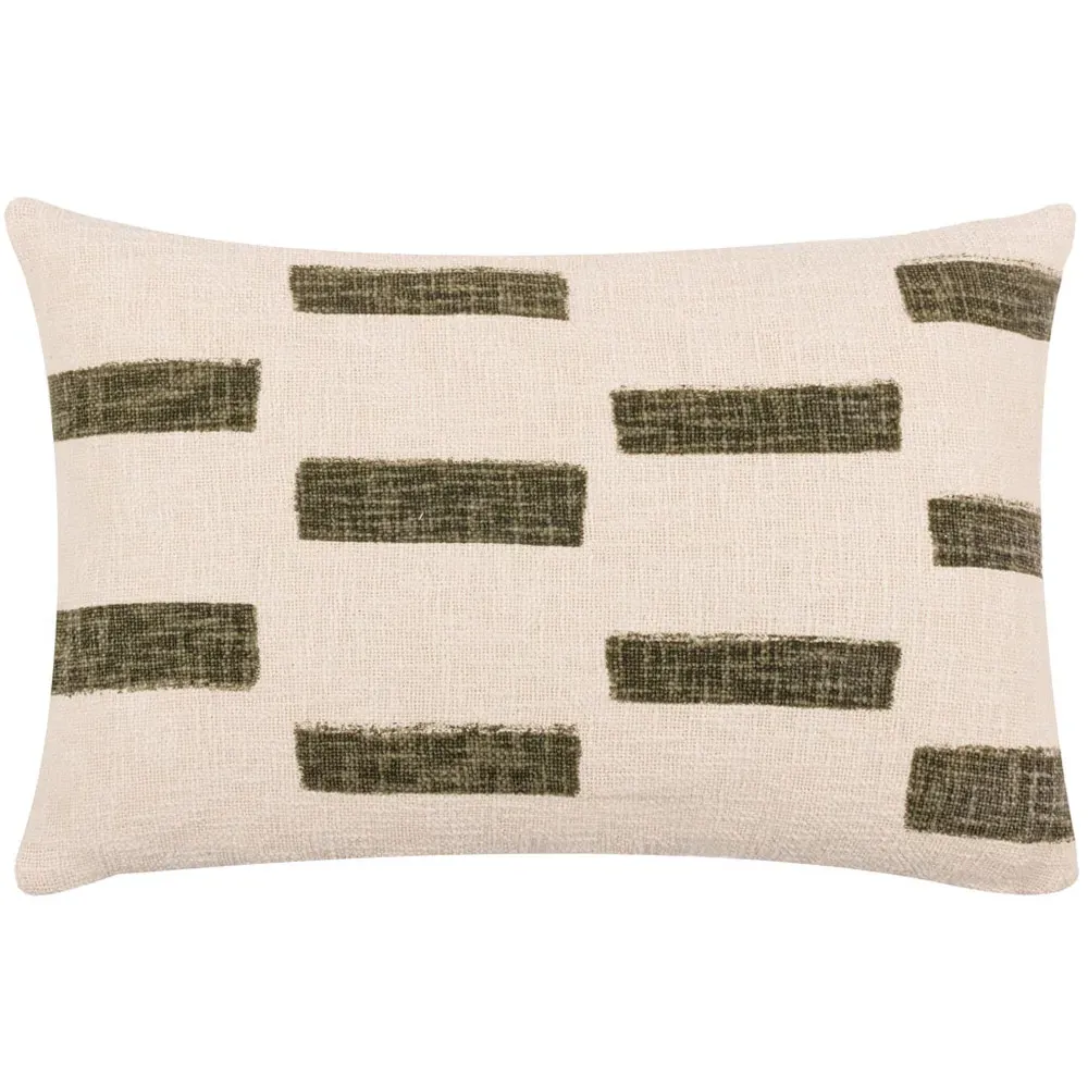 Terra Moss Slub Cotton Cushion - Multi image