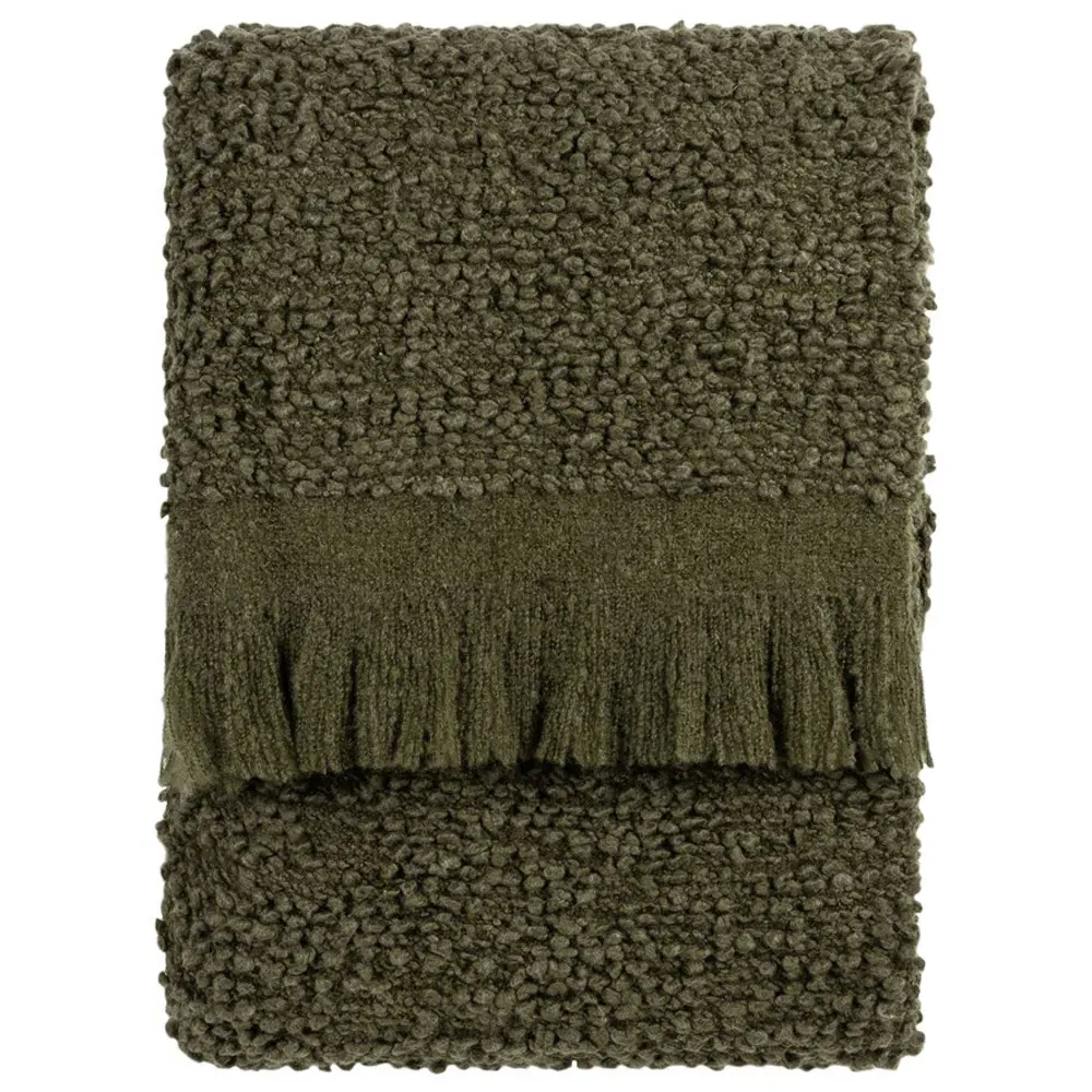 Ulsmere Boucle Fringed Throw - Brown image
