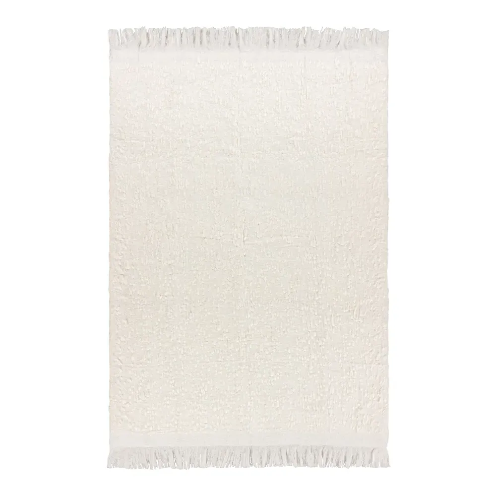 Ulsmere Boucle Fringed Throw - Cream