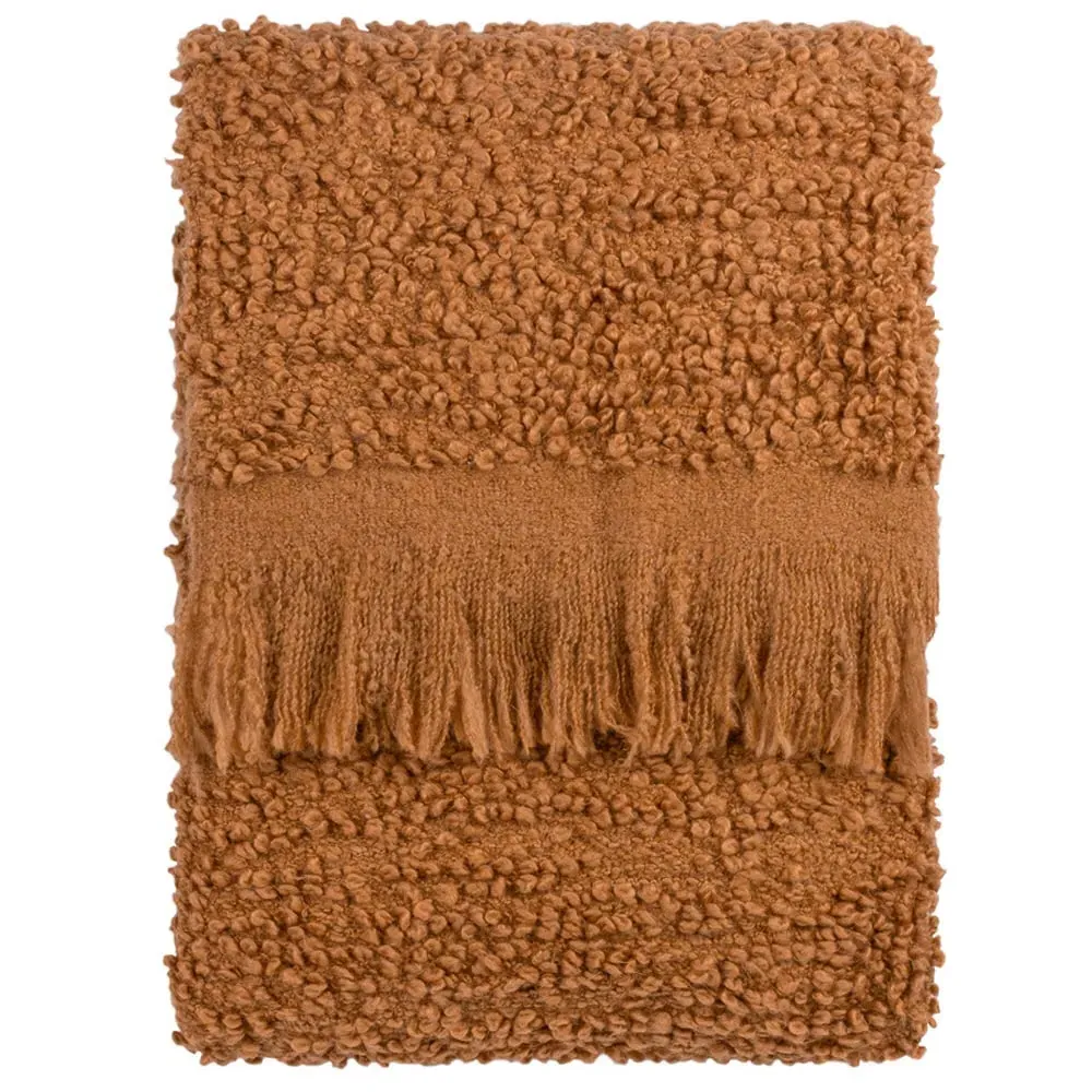 Ulsmere Boucle Fringed Throw - Red