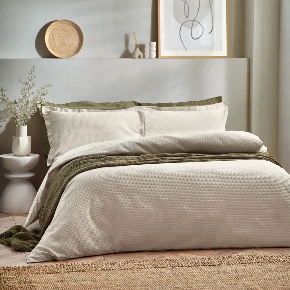 Yard Double Waffle Duvet Set - Cream