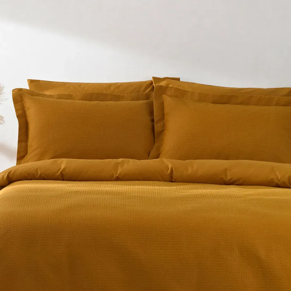Yard Double Waffle Duvet Set - Ginger