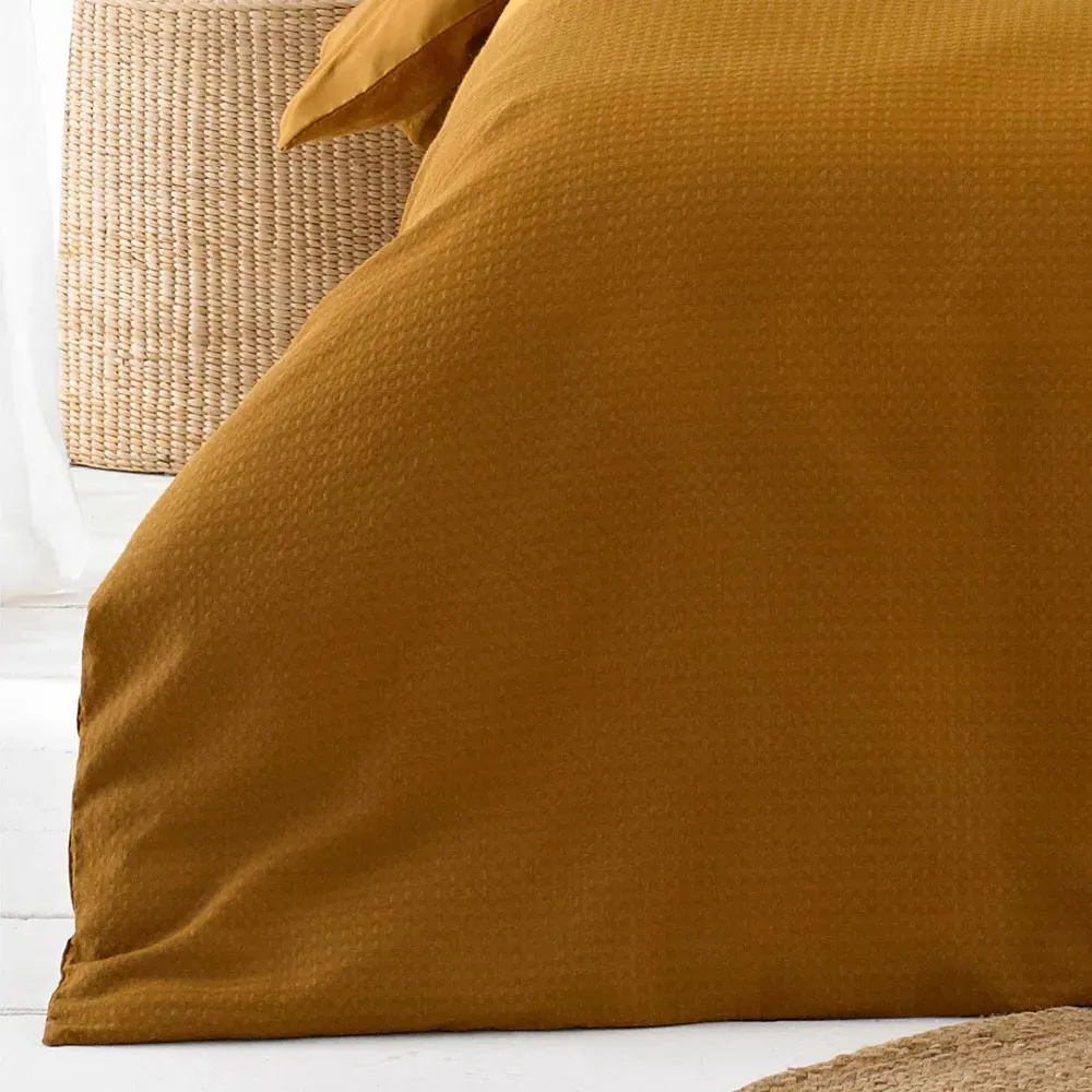 Yard Double Waffle Duvet Set - Ginger