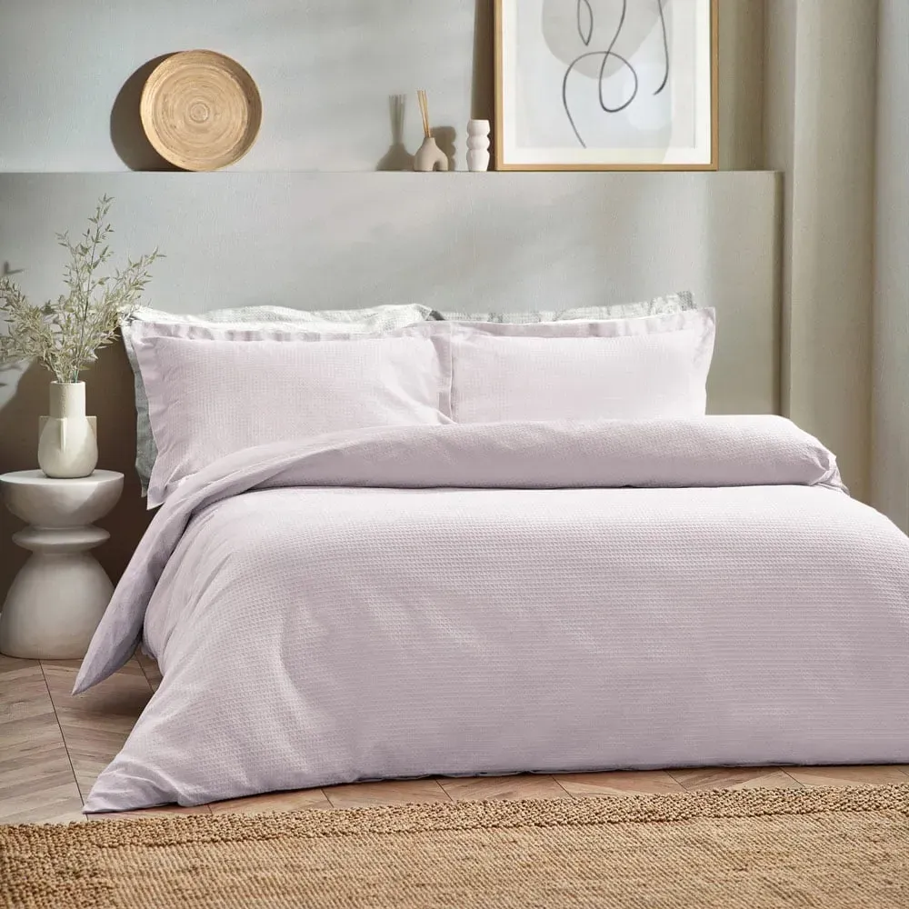 Yard Double Waffle Duvet Set - Pink