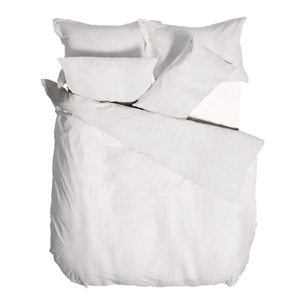 Yard Double Waffle Duvet Set - White