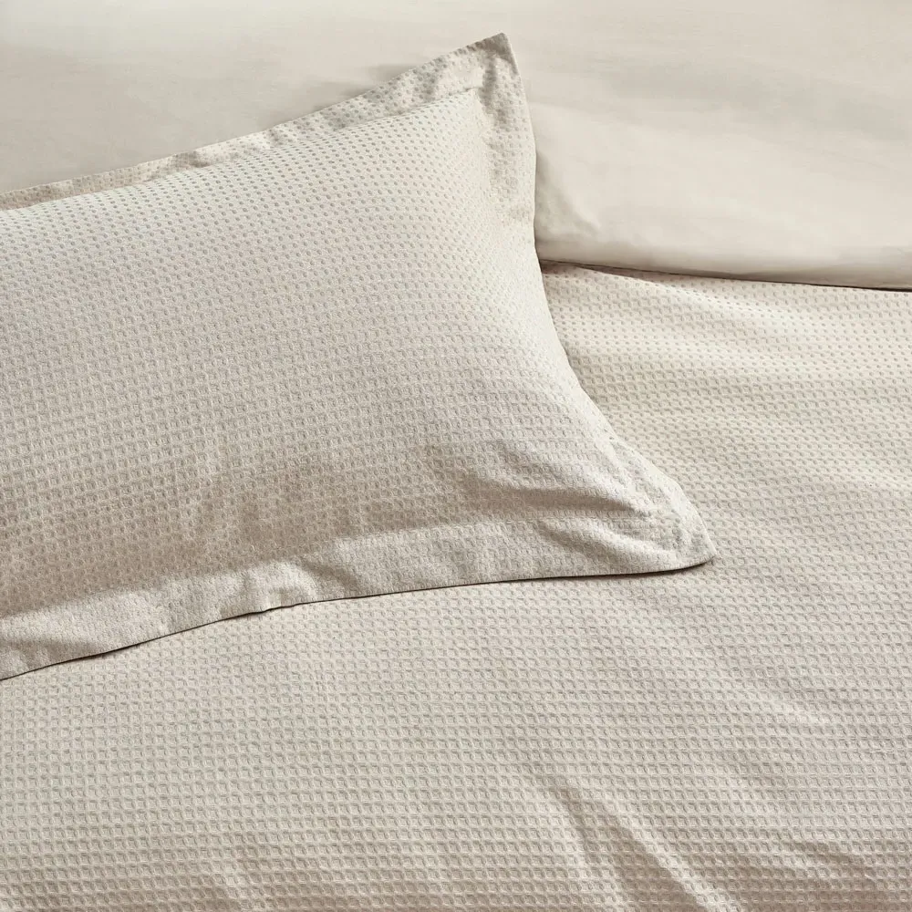 Yard King Size Waffle Duvet Set - Cream