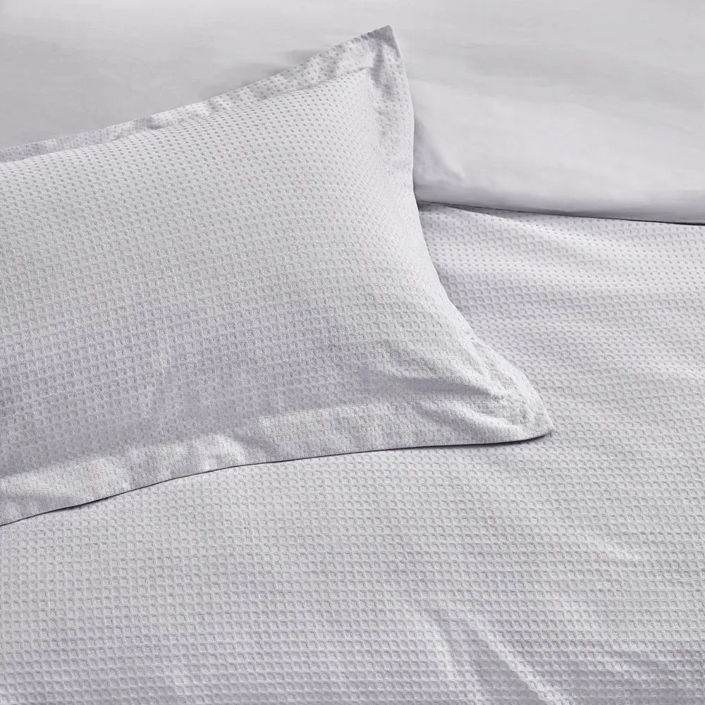 Yard Single Waffle Duvet Set - Silver