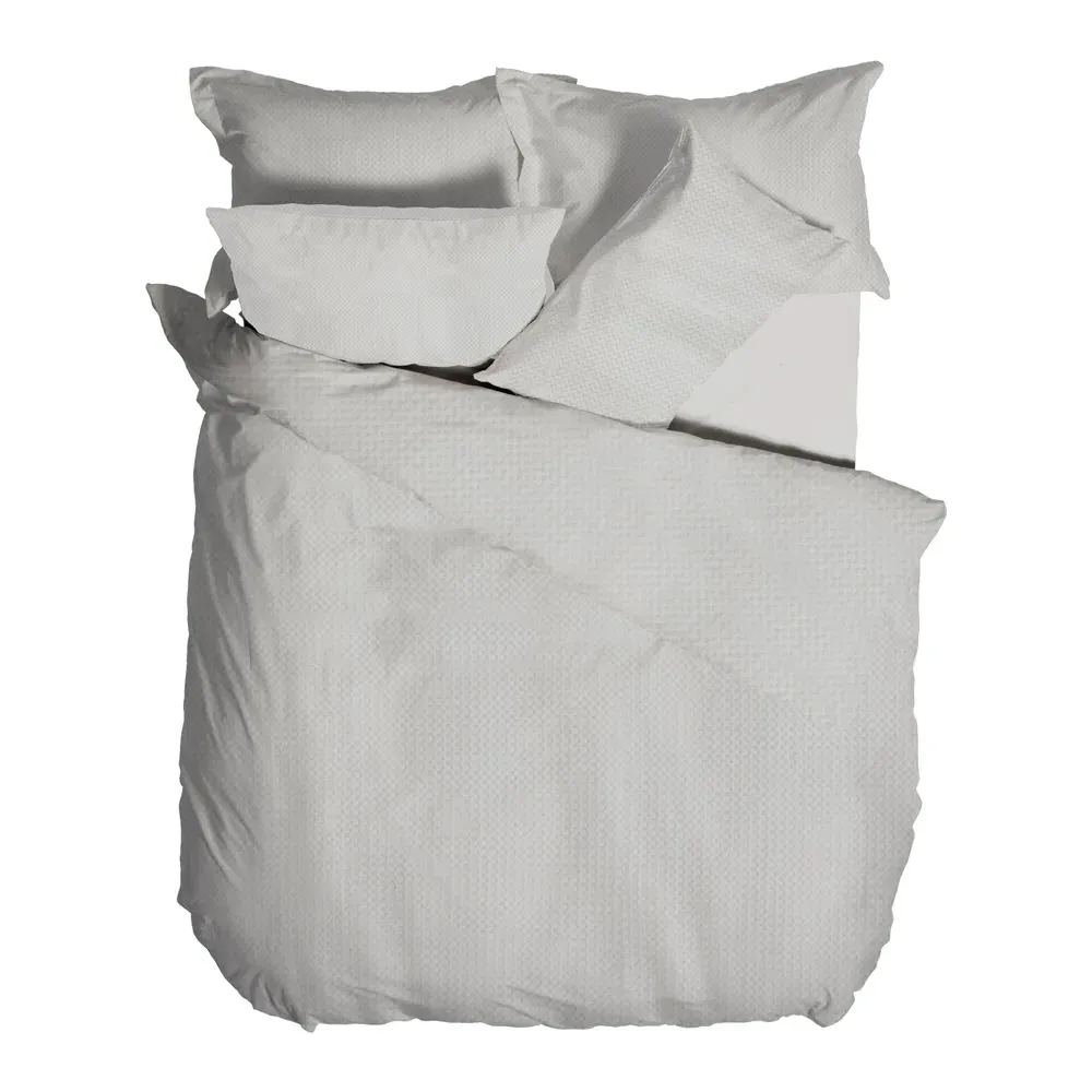 Yard Single Waffle Duvet Set - Silver