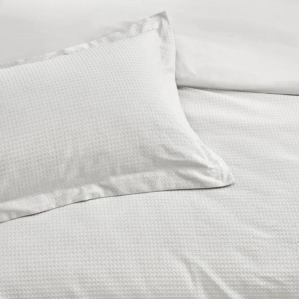 Yard Single Waffle Duvet Set - White