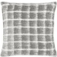 Yarrow Check Cushion - Flint Grey, Faux Mohair