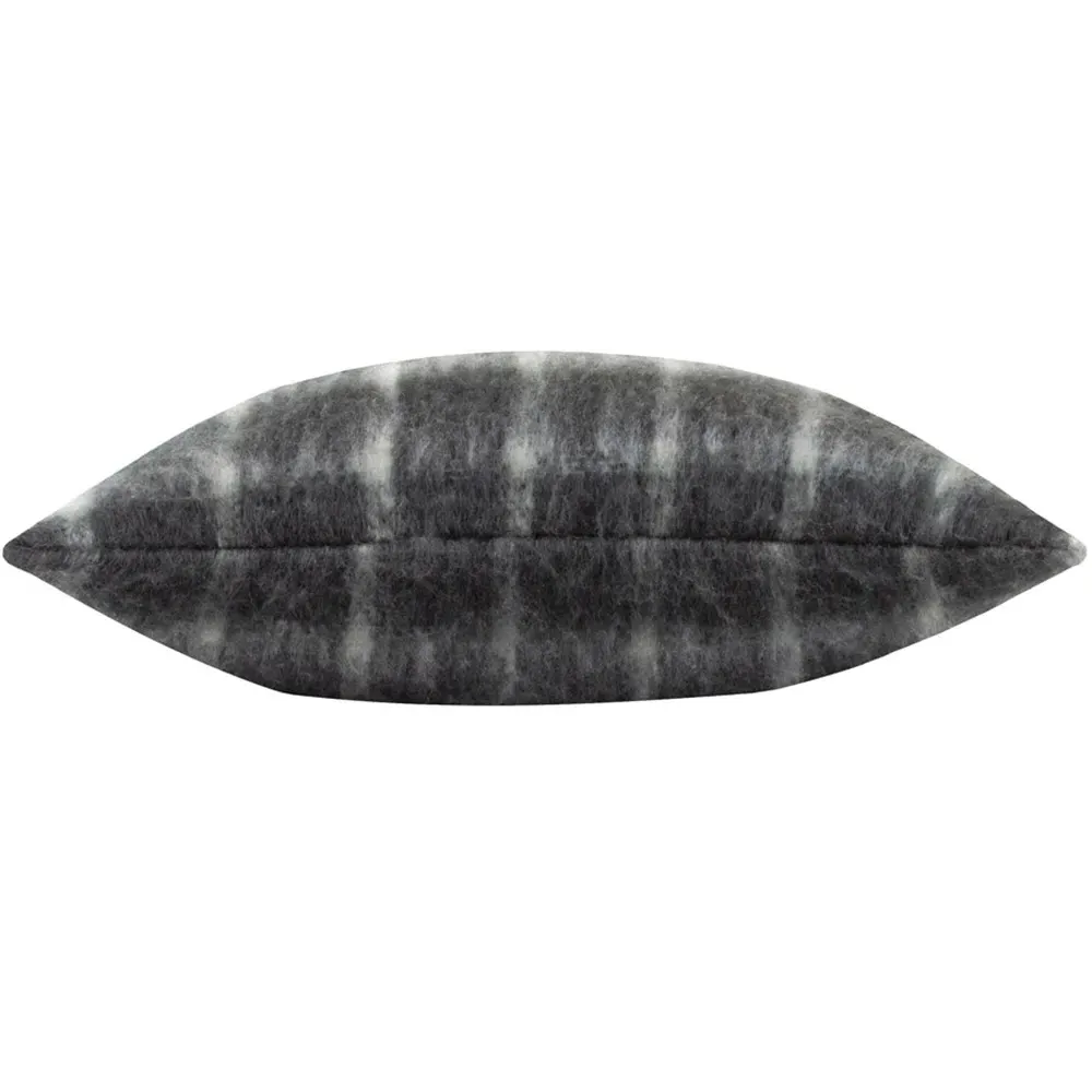 Yarrow Check Cushion - Storm Grey, Faux Mohair