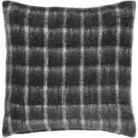 Yarrow Check Cushion - Storm Grey, Faux Mohair