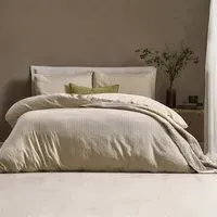 Malton Single Stripe Duvet Set - Cream, Cotton