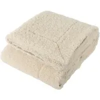 Olann Shearling Fleece Throw - Cream