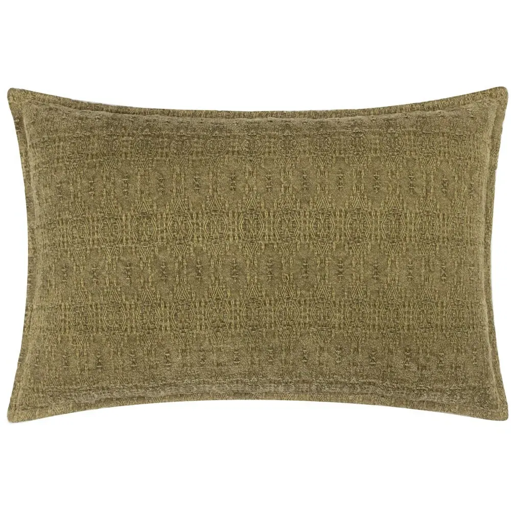 Ramas Jacquard Cushion - Green, Cotton