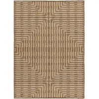 Sandown Square Jute Effect Indoor Outdoor Rug - Cream