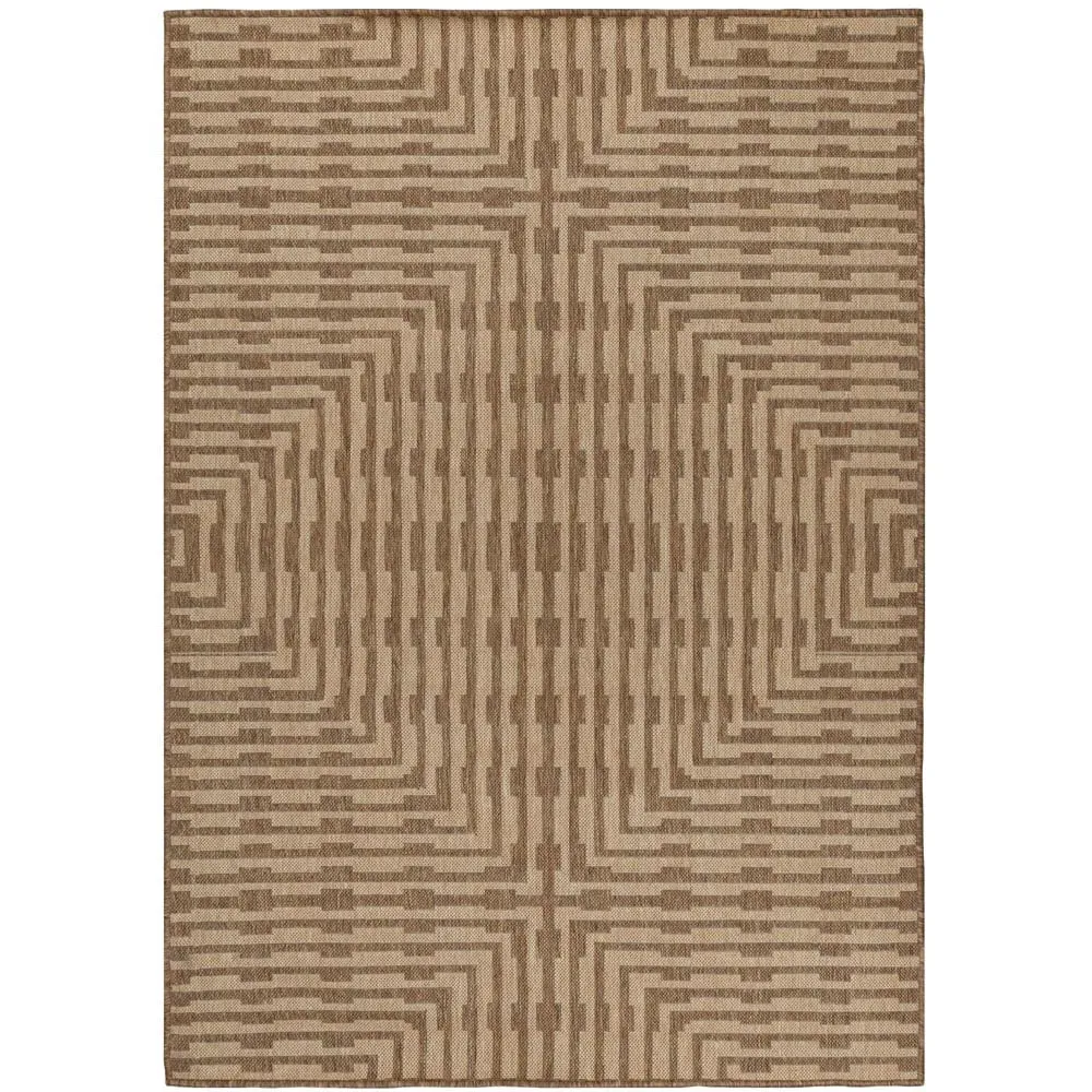 Sandown Square Jute Effect Indoor Outdoor Rug - Cream