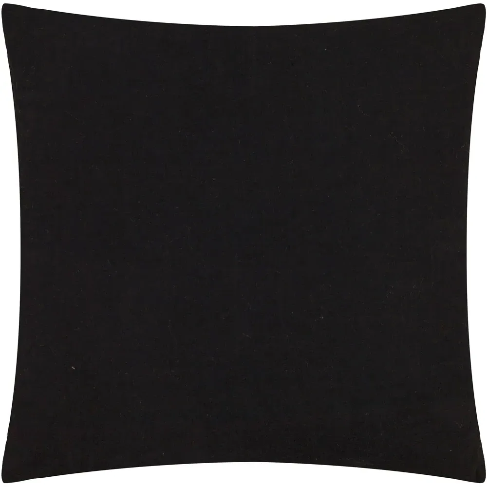 Tryfan Textured Cushion - Black, Cotton