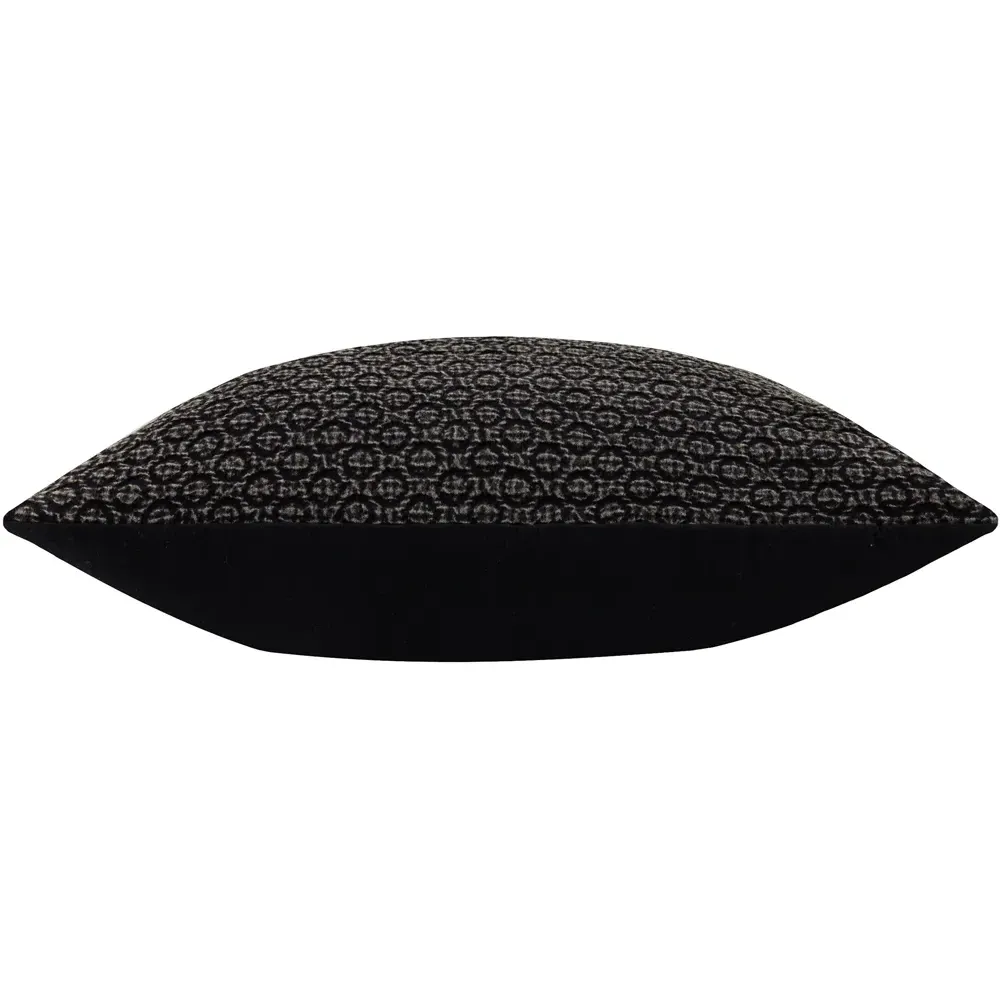 Tryfan Textured Cushion - Black, Cotton