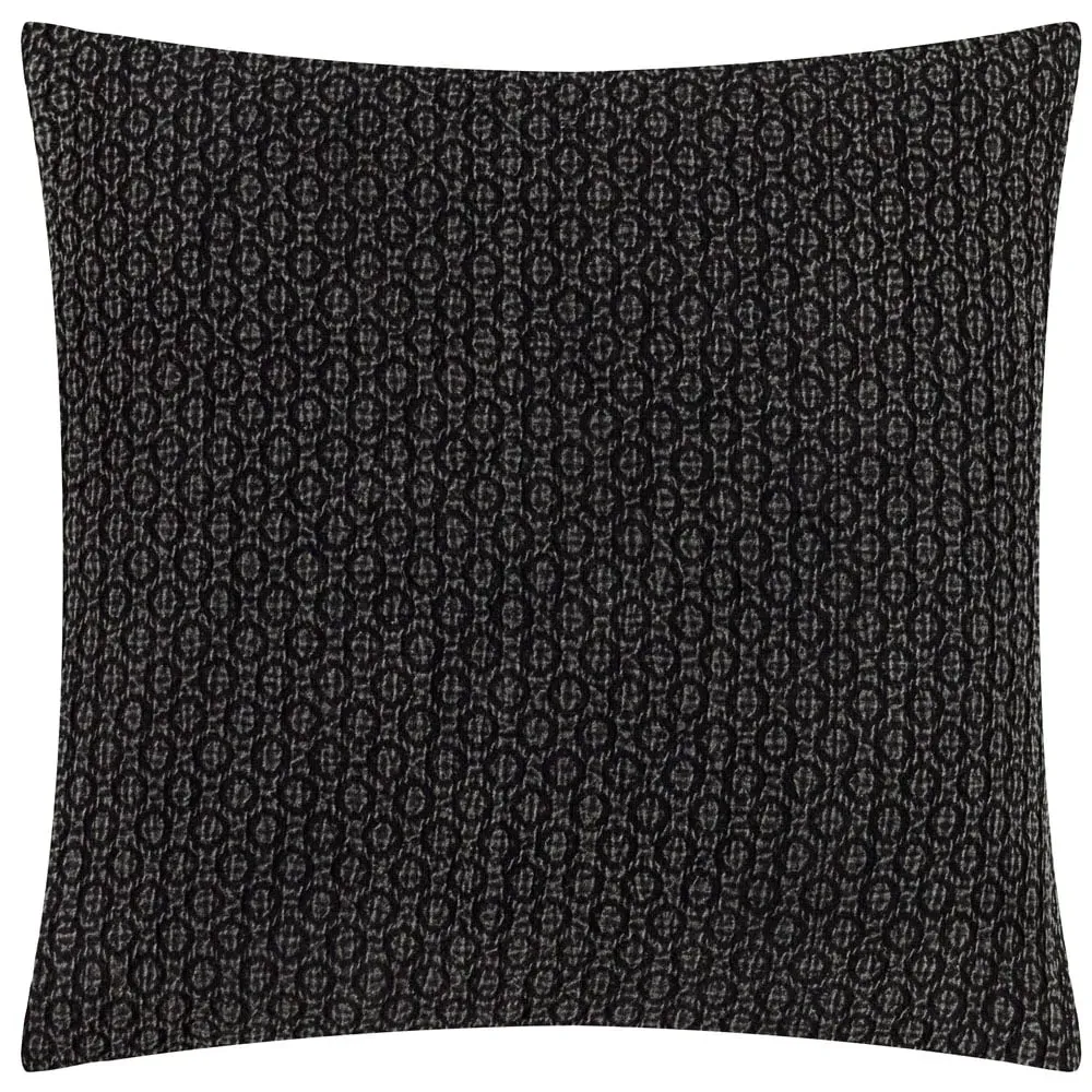Tryfan Textured Cushion - Black, Cotton image