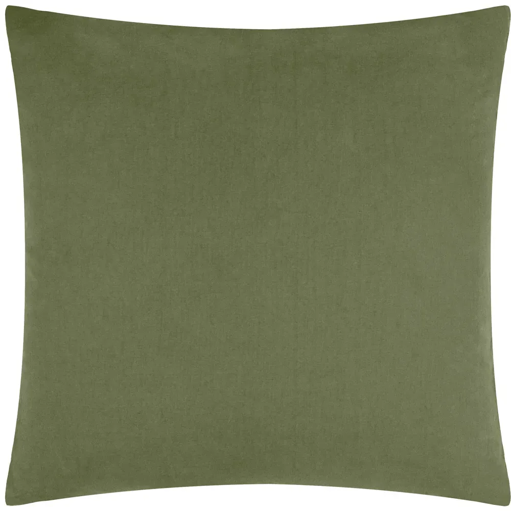 Tryfan Textured Cushion - Green, Cotton