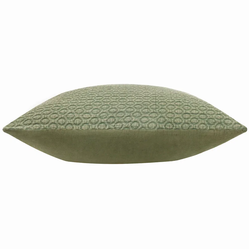 Tryfan Textured Cushion - Green, Cotton