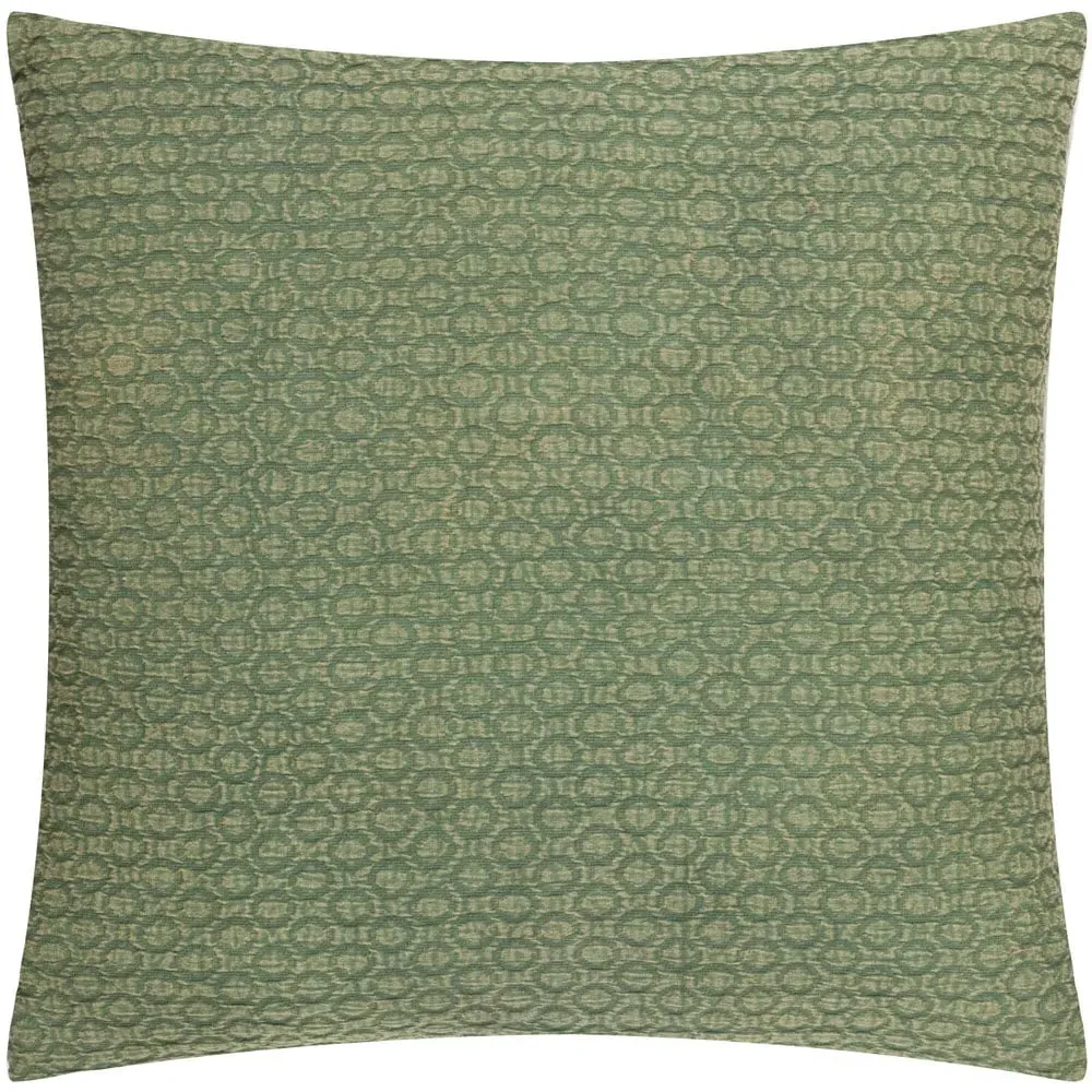 Tryfan Textured Cushion - Green, Cotton