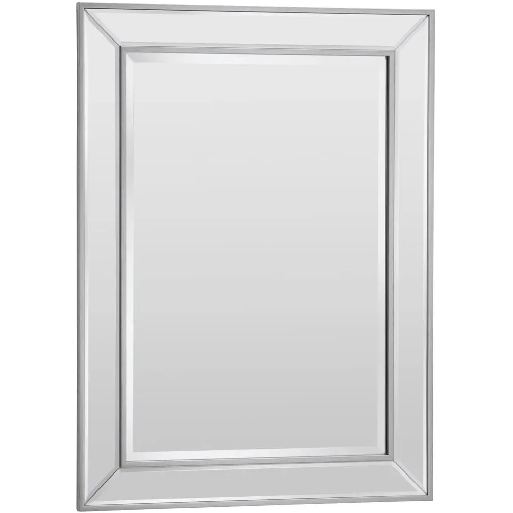 Angled Bevelled Wall Mirror - Warm Silver image