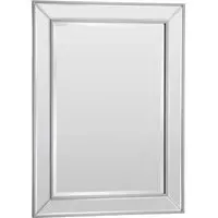 Angled Bevelled Wall Mirror - Warm Silver