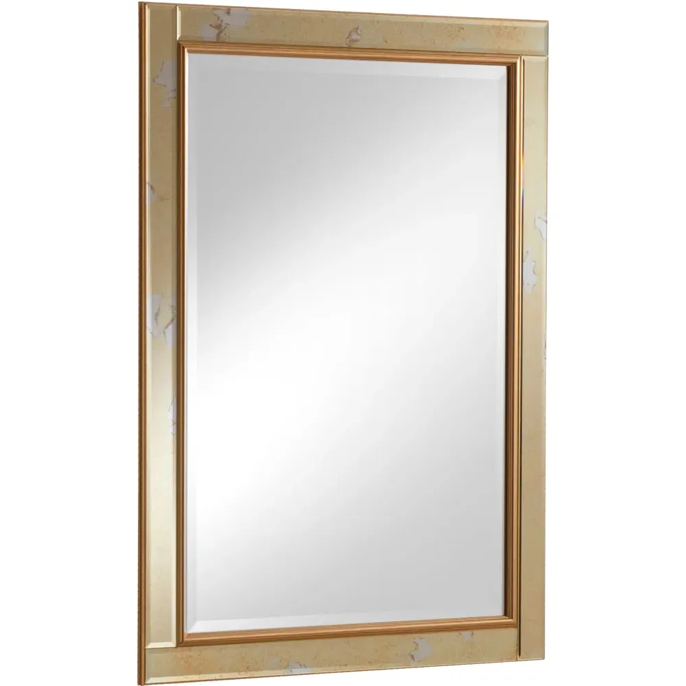 Antique Mottled Lunar Bevelled Mirror - Gold image
