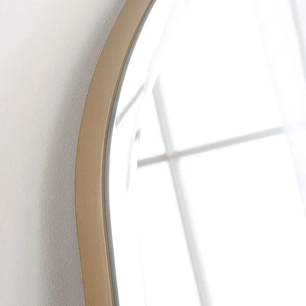 Arch Bevelled Overmantle Mirror - Gold