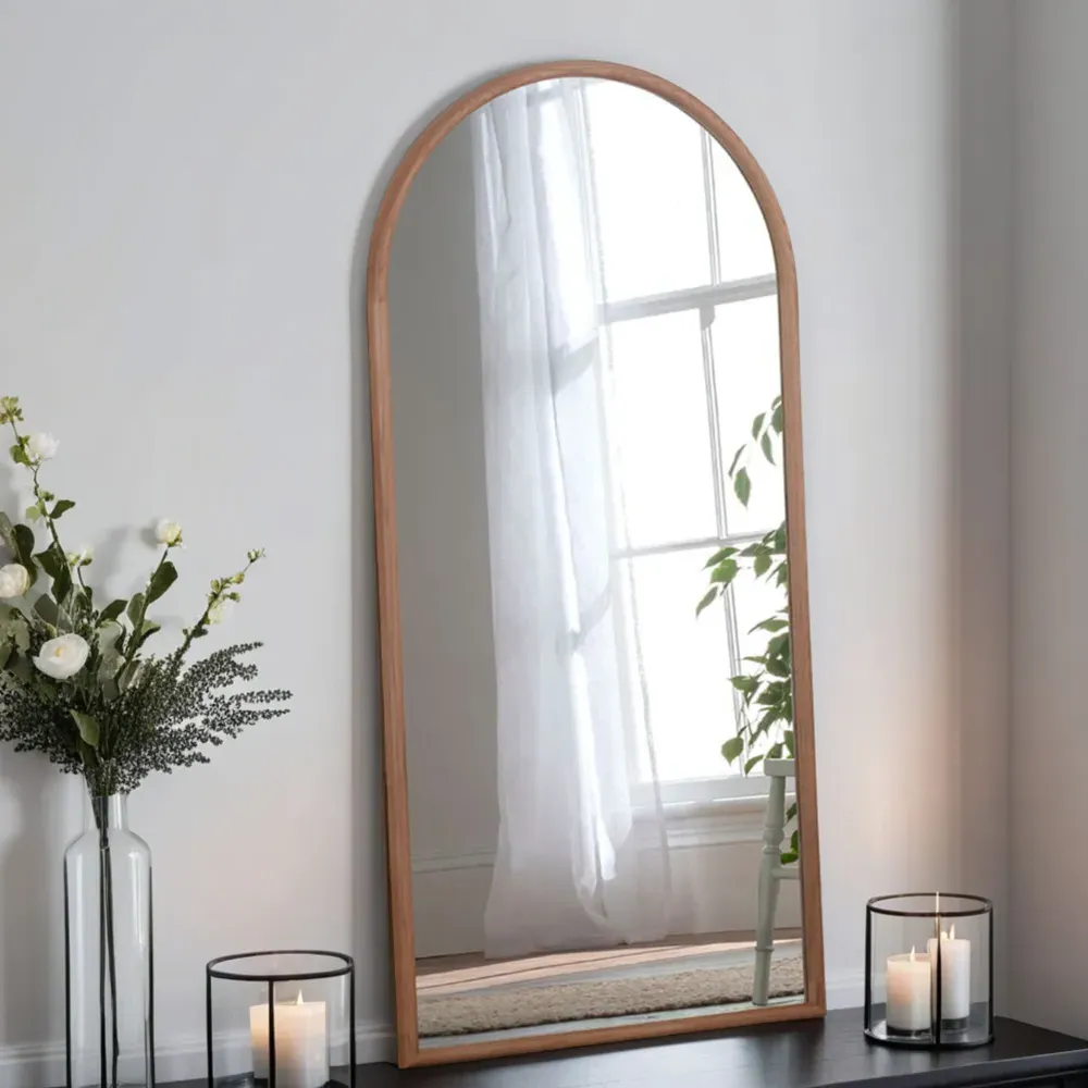 Arched Full Length Mirror 180x80cm - Brown, Oak